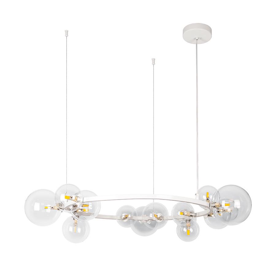Люстра Levistella 918LP267-15 WH+CL Молекула кольцо на 15 стеклянных плафонов Прозрачный/Белый (2667995618)