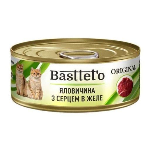 Корм для кошек влажный Basttet'o Original Говядина с сердцем в желе 85 г (Бт0055)