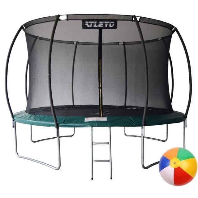 Батут Atleto с внутренней сеткой и мячом 374 см Зеленый (26202499)