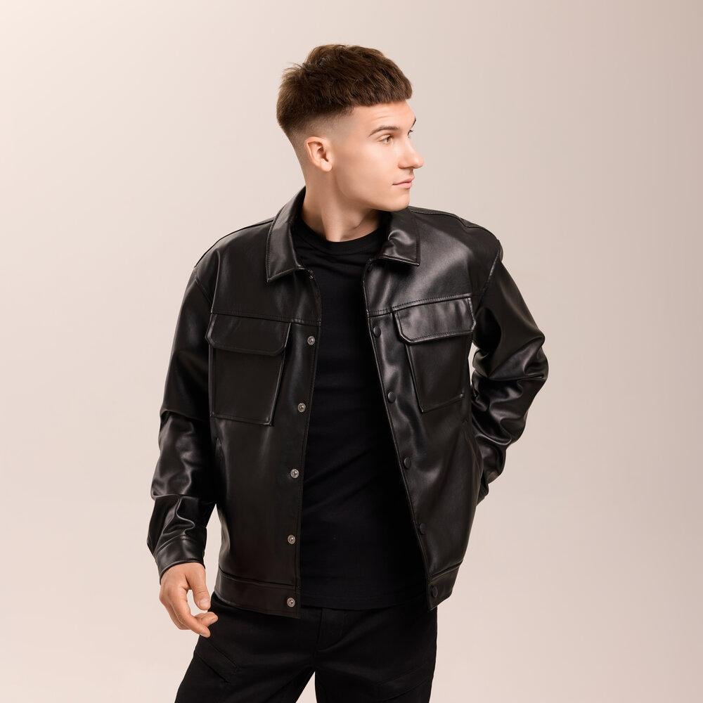 Куртка чоловіча Pobedov Arkon з еко шкіри на замші XL Чорний (26491/3) Куртка чоловіча Pobedov Arkon з еко шкіри на замші XL Чорний (26491/3)