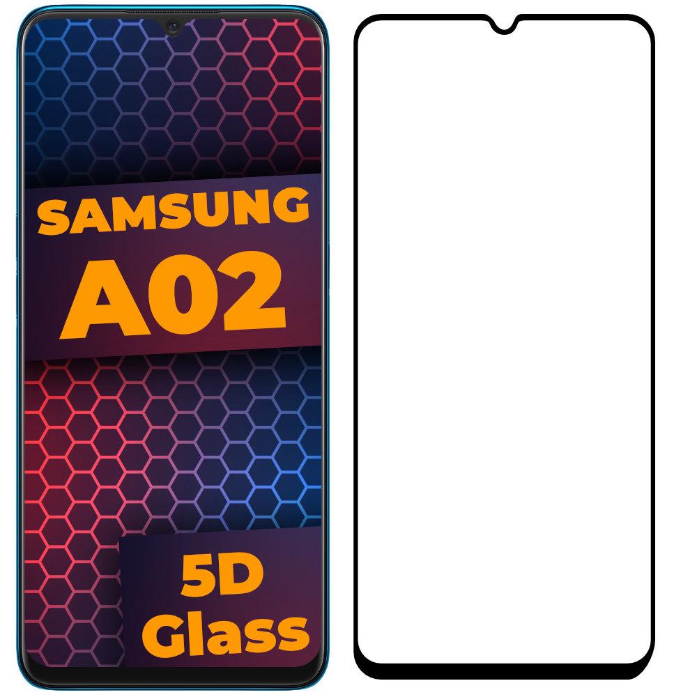 Стекло 5D Samsung Galaxy A02 A022 защитное Full Glue (19967)