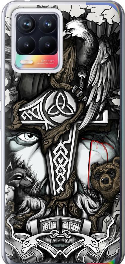 Чехол на Realme 8 Тату Викинг (4098t-2303-42517) Чехол на Realme 8 Тату Викинг (4098t-2303-42517)