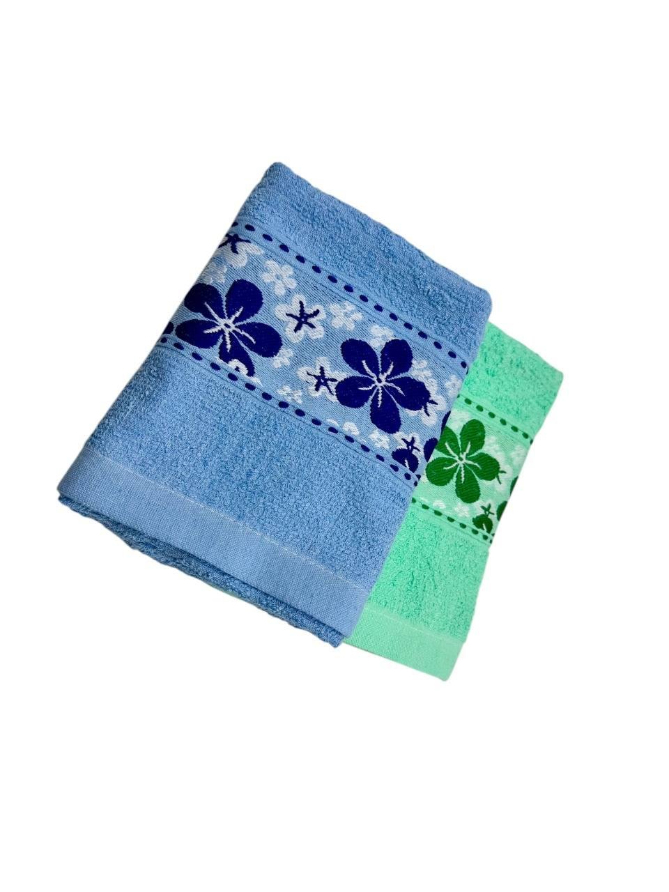 Полотенце махровое Цветы 50х100 см 2 шт. (00833/50x100/b2/WP)