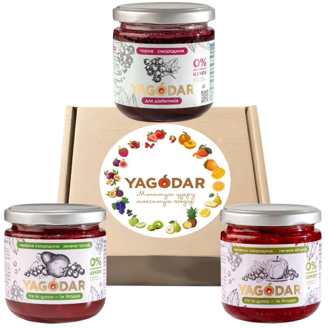 Джем YAGODAR со смородиной/с яблоком/с грушей без сахара 3 шт. (2559013809)