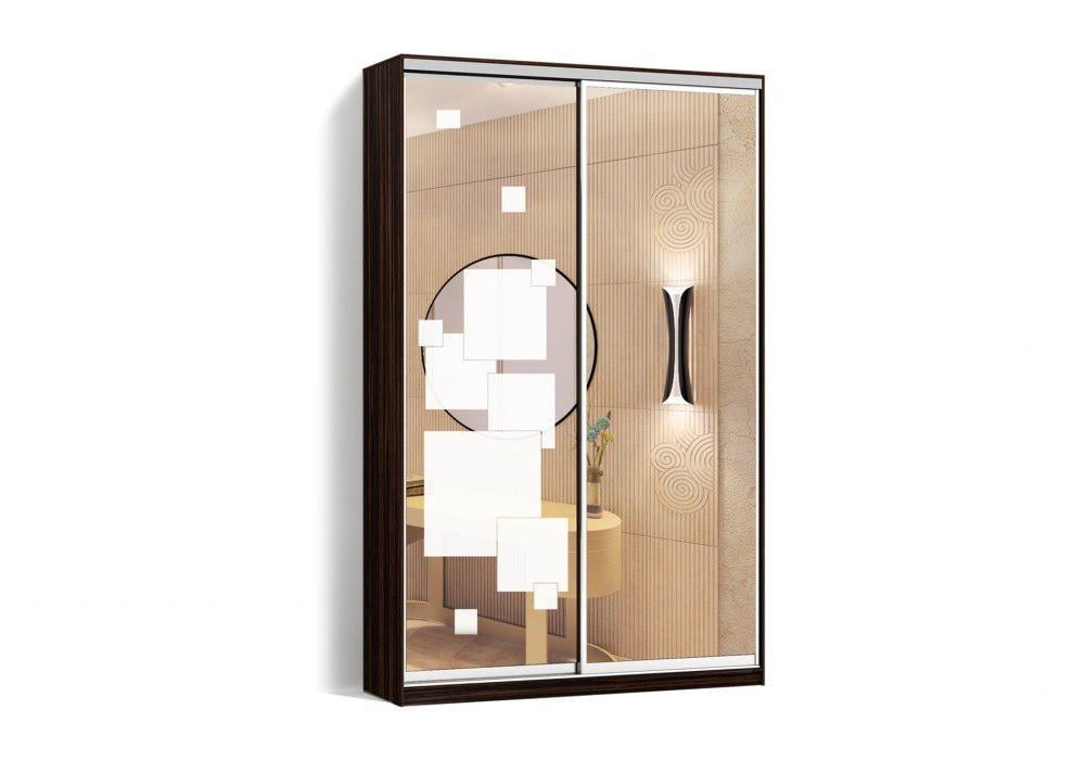 Шкаф-купе Luхe 2 двери Зеркало/Пескоструй рисунок 52 Зебрано CLS-I 1700х2300х600 мм (31792)