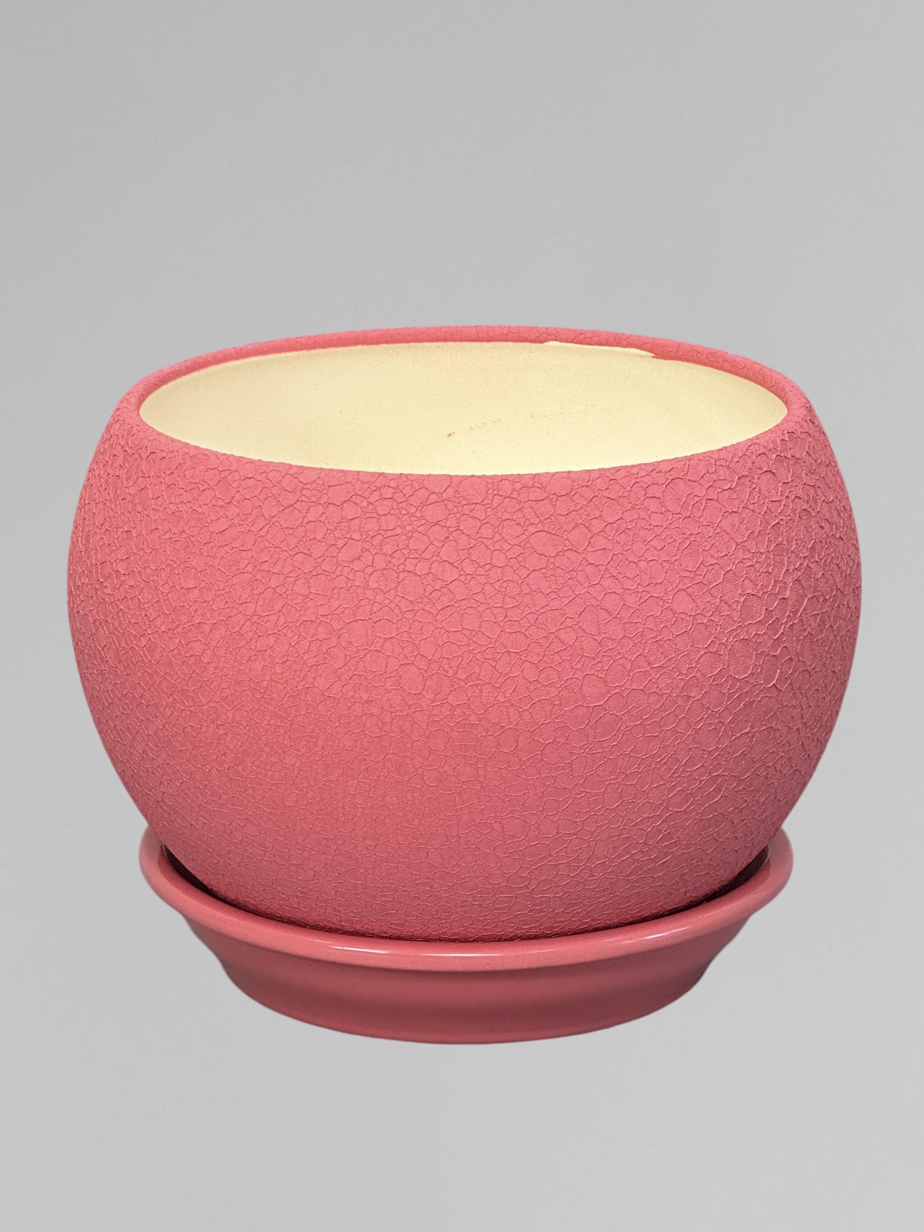 Горщик для квітів керамічний Куля шовк 1,4 л Лососевий (Г01011) - фото 2 Горщик для квітів керамічний Куля шовк 1,4 л Лососевий (Г01011) - фото 2