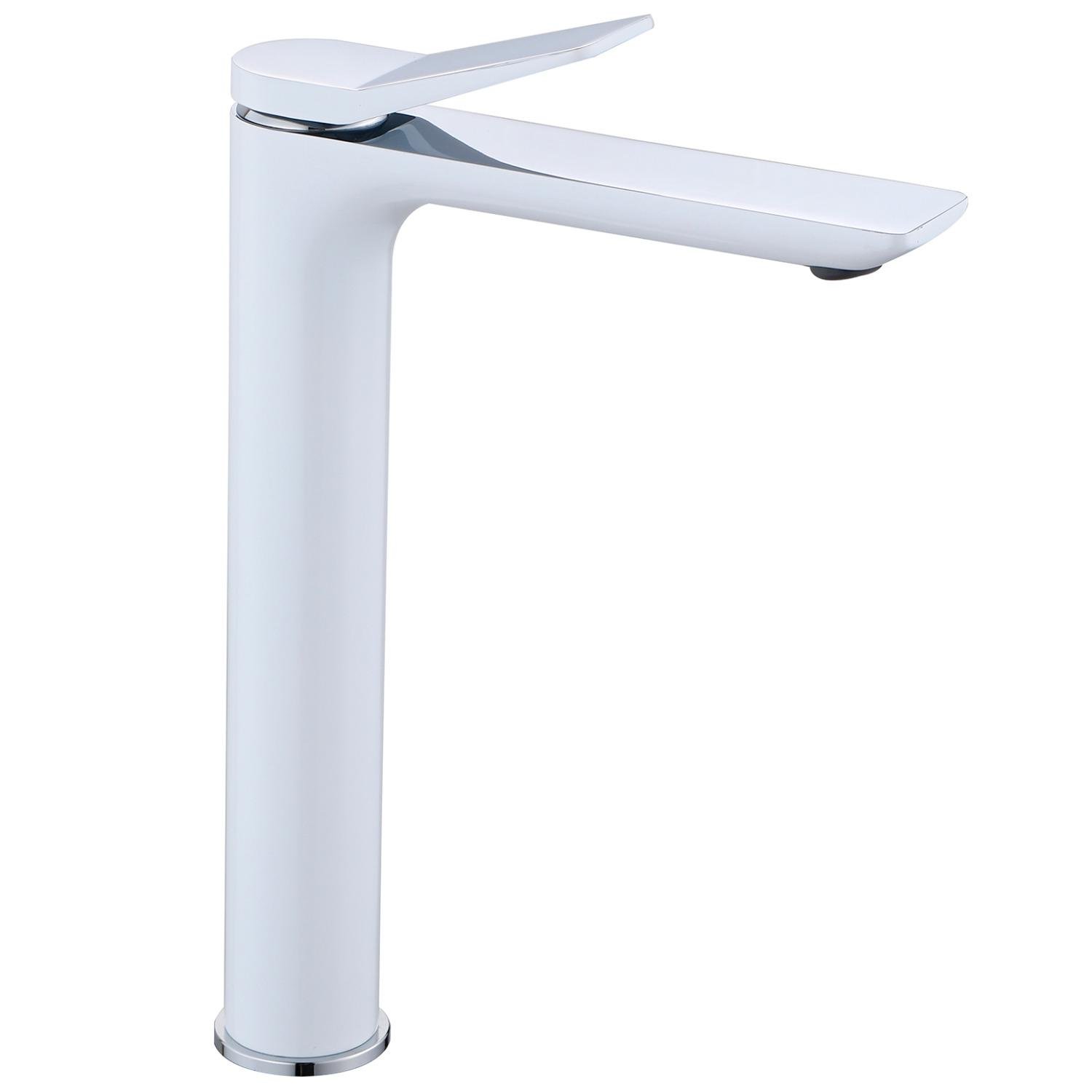 Змішувач для умивальника Q-tap Presto QTPRE269CRW45577 високий одноважільний Білий (236053)