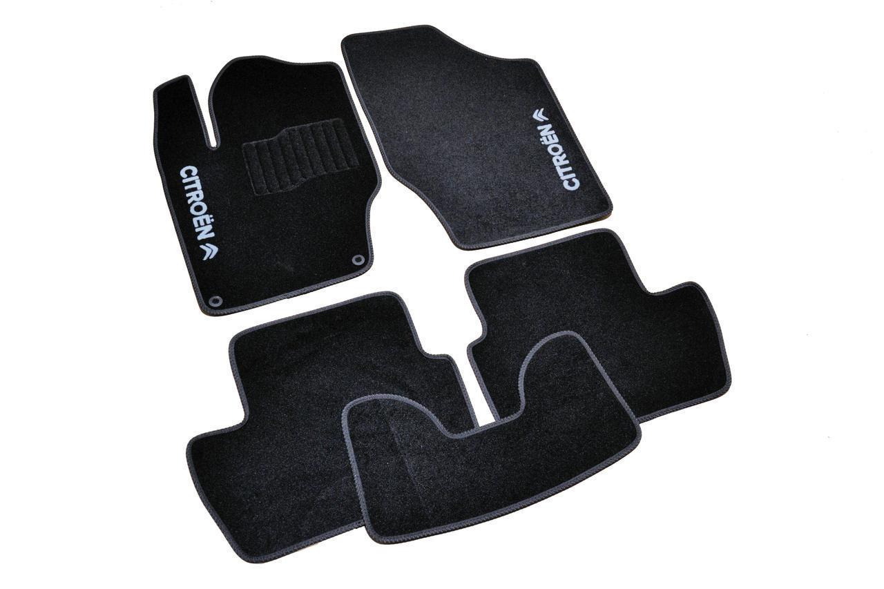 Коврики автомобильные ворсовые в салон для Citroen C4 2010-н. в. 5 шт. Черный (BLCCR1101)