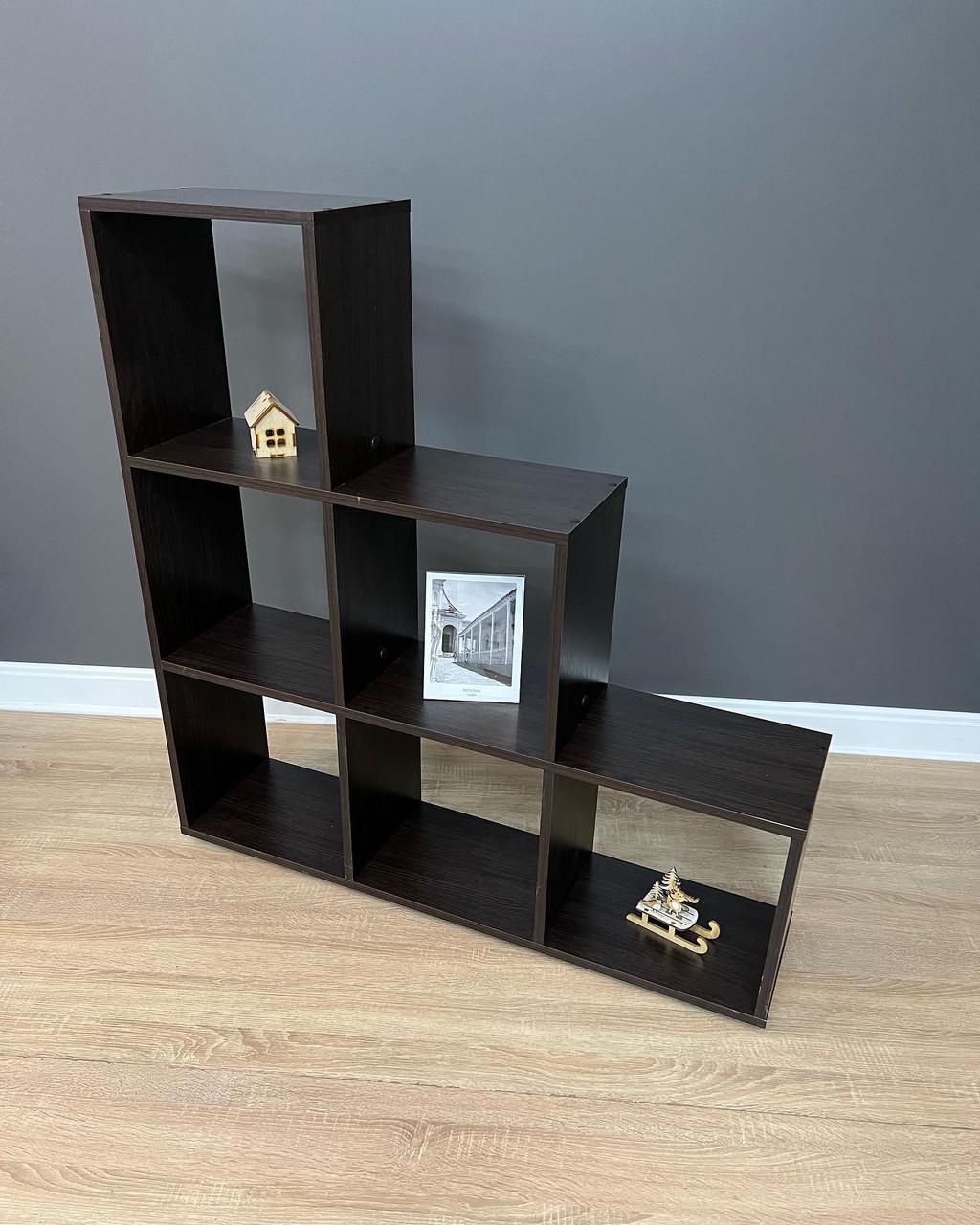 Стелаж на 6 комірок А-2 1055х1080х252 мм Дуб венге магія - фото 5 Стелаж на 6 комірок А-2 1055х1080х252 мм Дуб венге магія - фото 5