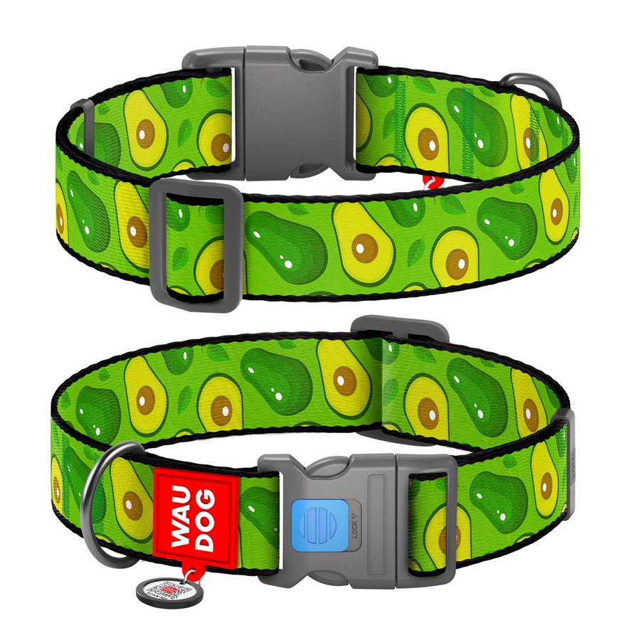 Ошейник для собак с QR-паспортом Waudog Nylon Авокадо пластиковый фастекс XXL 35 мм 46-70 см Green (284-0048) - фото 1 Ошейник для собак с QR-паспортом Waudog Nylon Авокадо пластиковый фастекс XXL 35 мм 46-70 см Green (284-0048) - фото 1