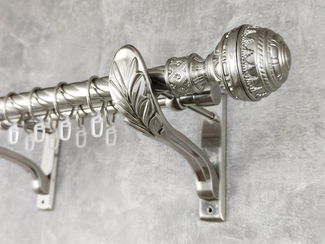 Карниз MStyle металлический для штор двухрядный Арабеска 25/19 мм крученый 400 см Сталь (5019754)