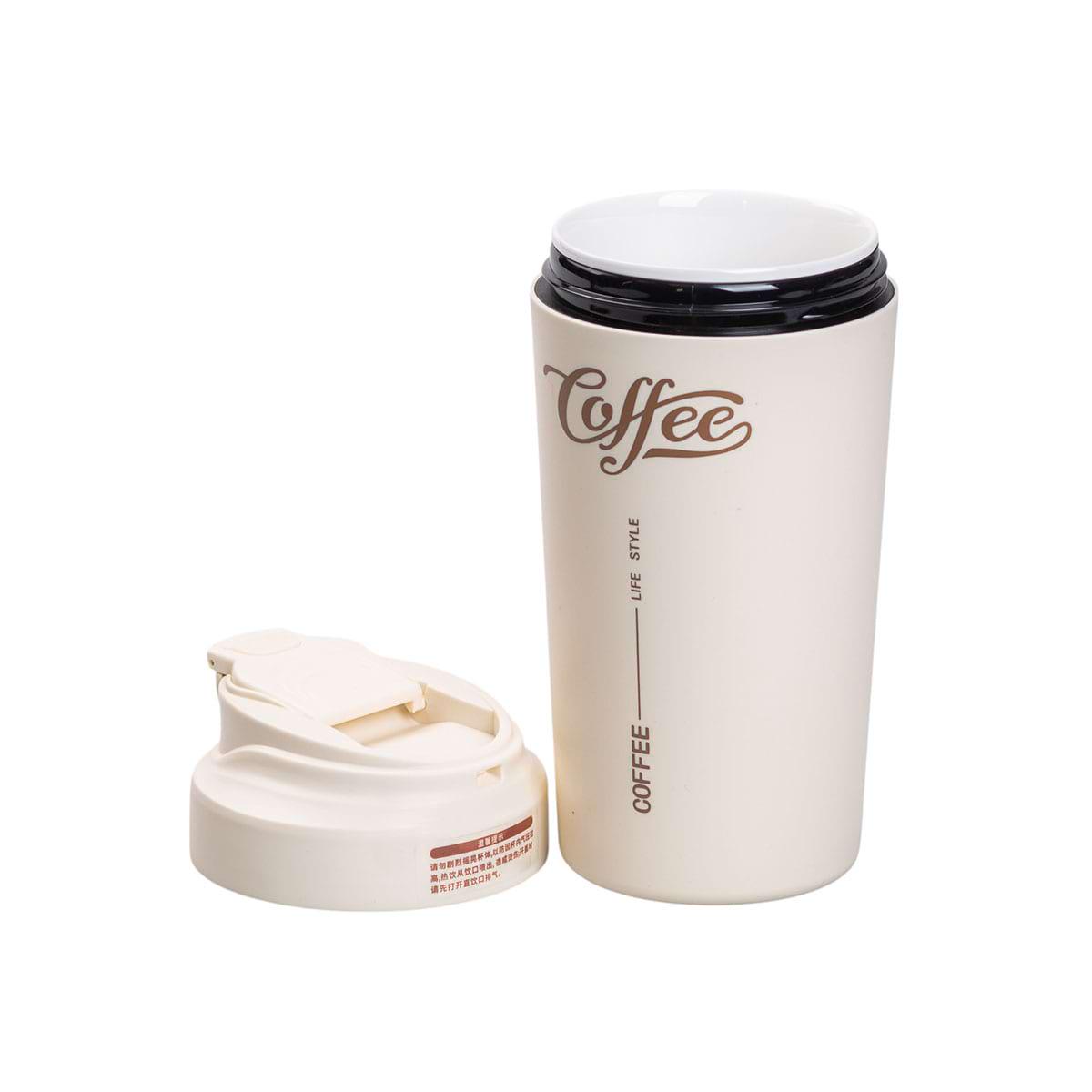 Термокружка Coffee з керамічною колбою 480 мл Бежевий (HP-14-14BE) - фото 4 Термокружка Coffee з керамічною колбою 480 мл Бежевий (HP-14-14BE) - фото 4