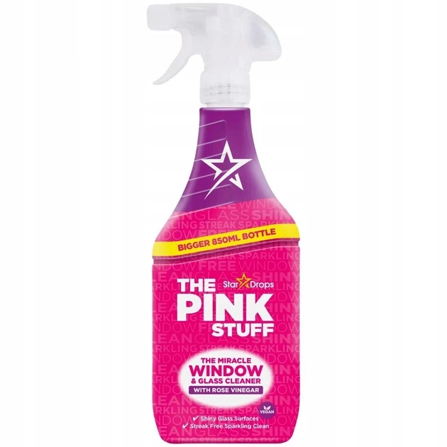 Средство для мытья окон The Pink Stuff Window & Glass Cleaner Spray Rose Vinegar 850 мл (20159888)