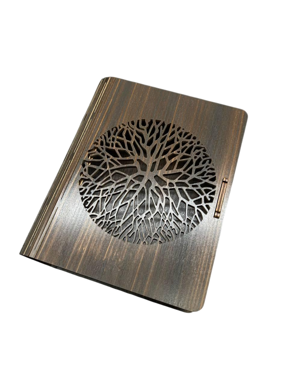 Шкатулка с резьбой тонированная из фанеры 20х17х6 см Дерево темное (KF-017-60)