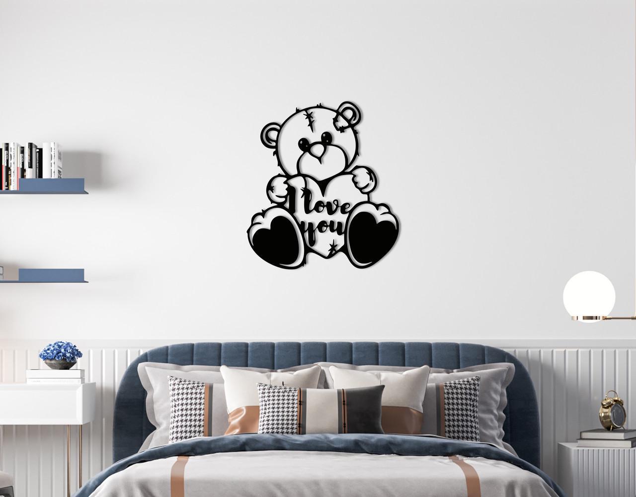 Декоративное панно на стену Upwood Decor Teddy Bear 88х80 см Black (1571590773)