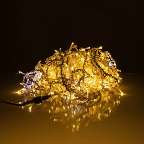 Гирлянда сетевая Бахрома уличная 20 м 335 LED диодов от сети белый провод цвет света Желтый (20MWY)