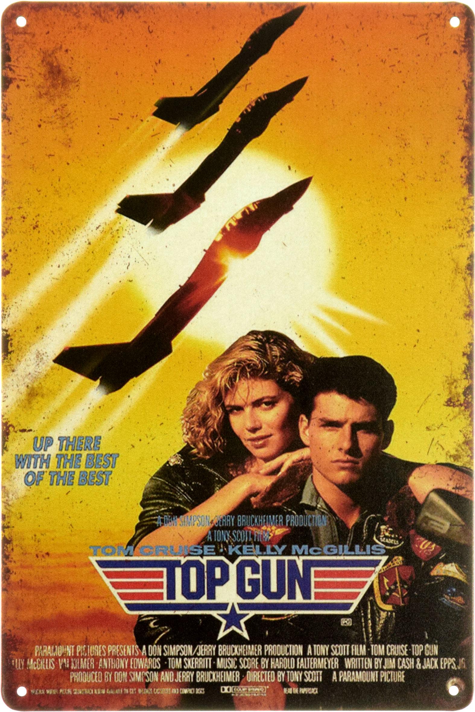 Табличка металлическая "Top Gun Tom Cruise, Kelly McGillis" 20x30 см (ms-104020)