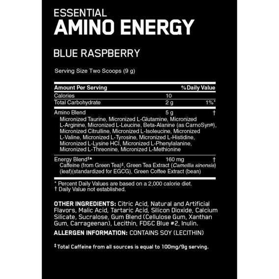 Аминокомплекс для спорта Optimum Nutrition Essential Amino Energy 270 г 30 порций Blueberry Mojito - фото 2