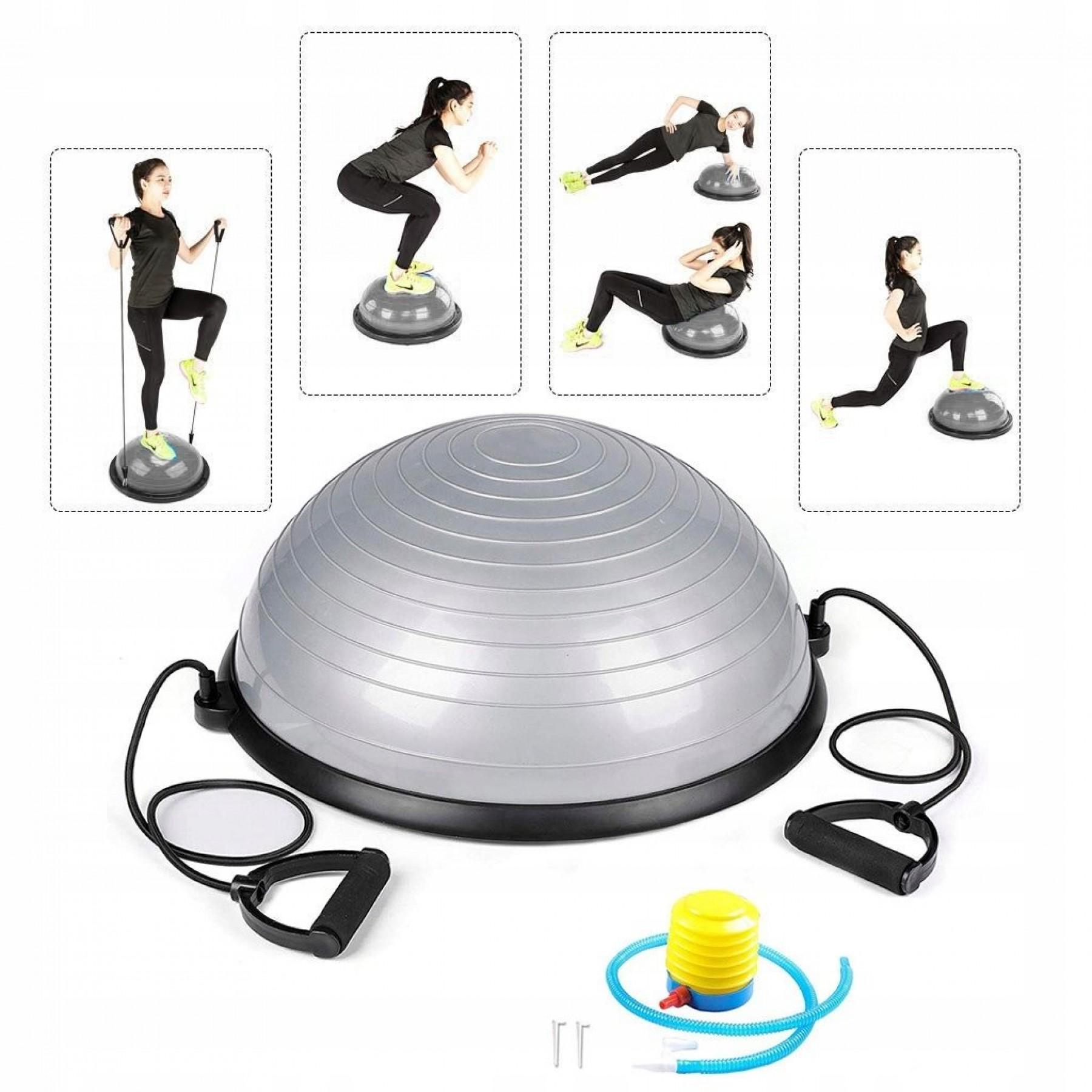 Балансировочная платформа Springos Bosu Ball 57 см Silver (BT0002) - фото 8