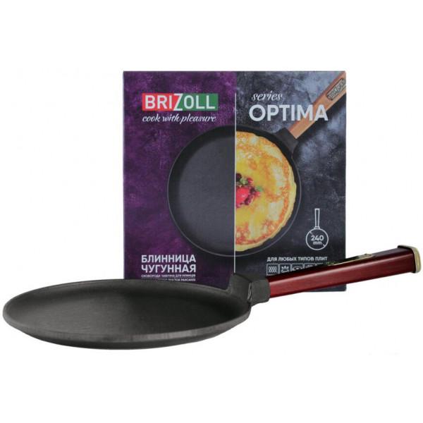 Блинница Brizoll Optima чугунная 240х15 мм Bordo (O2415-P2) - фото 4