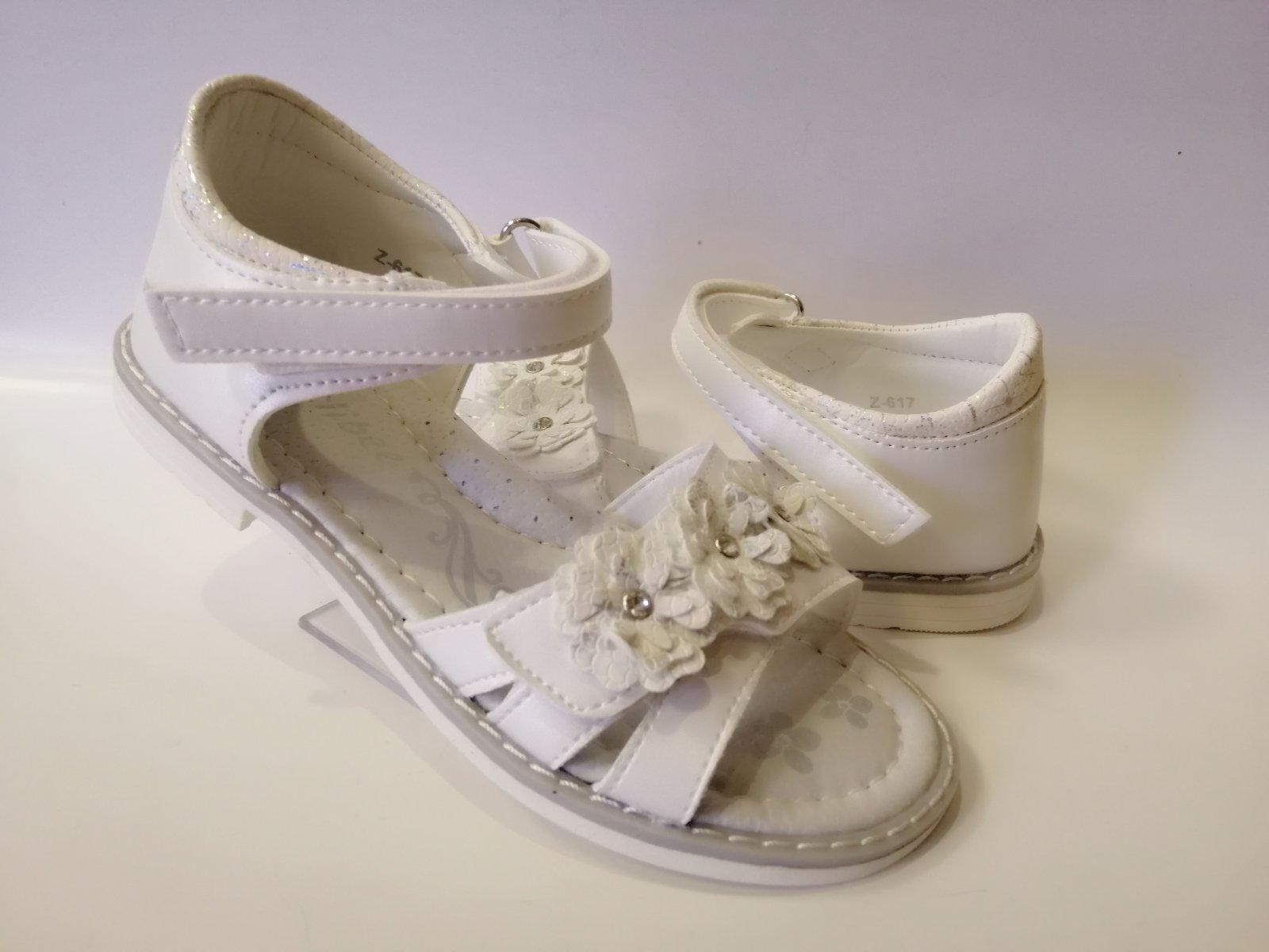 Босоніжки для дівчинки Clibee р. 35 22,8 см Білий (617 Z white)