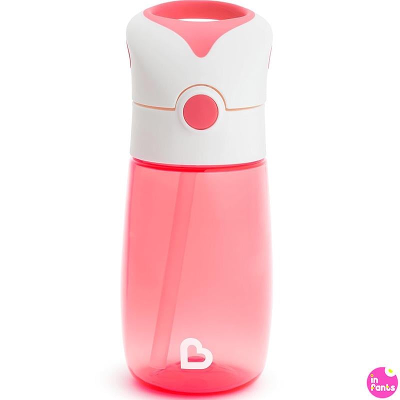 Пляшка для води Munchkin Flip & Go 340 мл Рожевий (00482) - фото 2 Пляшка для води Munchkin Flip & Go 340 мл Рожевий (00482) - фото 2