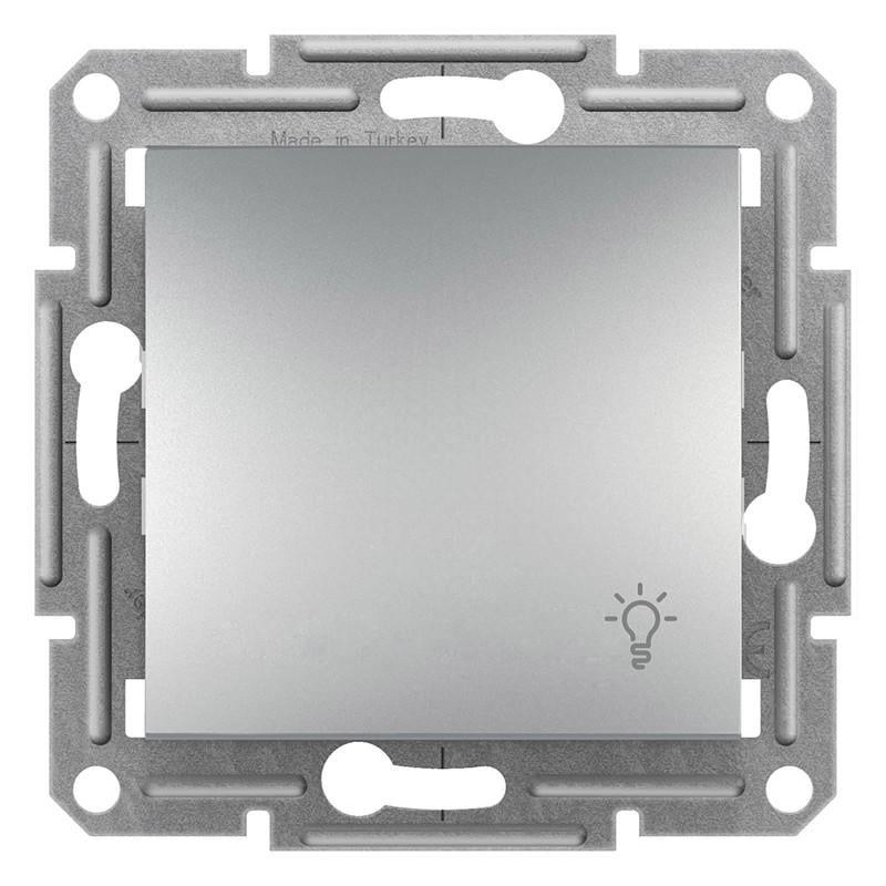 Вимикач кнопковий Schneider Electric Asfora самозатискний ABS Алюмінієвий (EPH0900161)