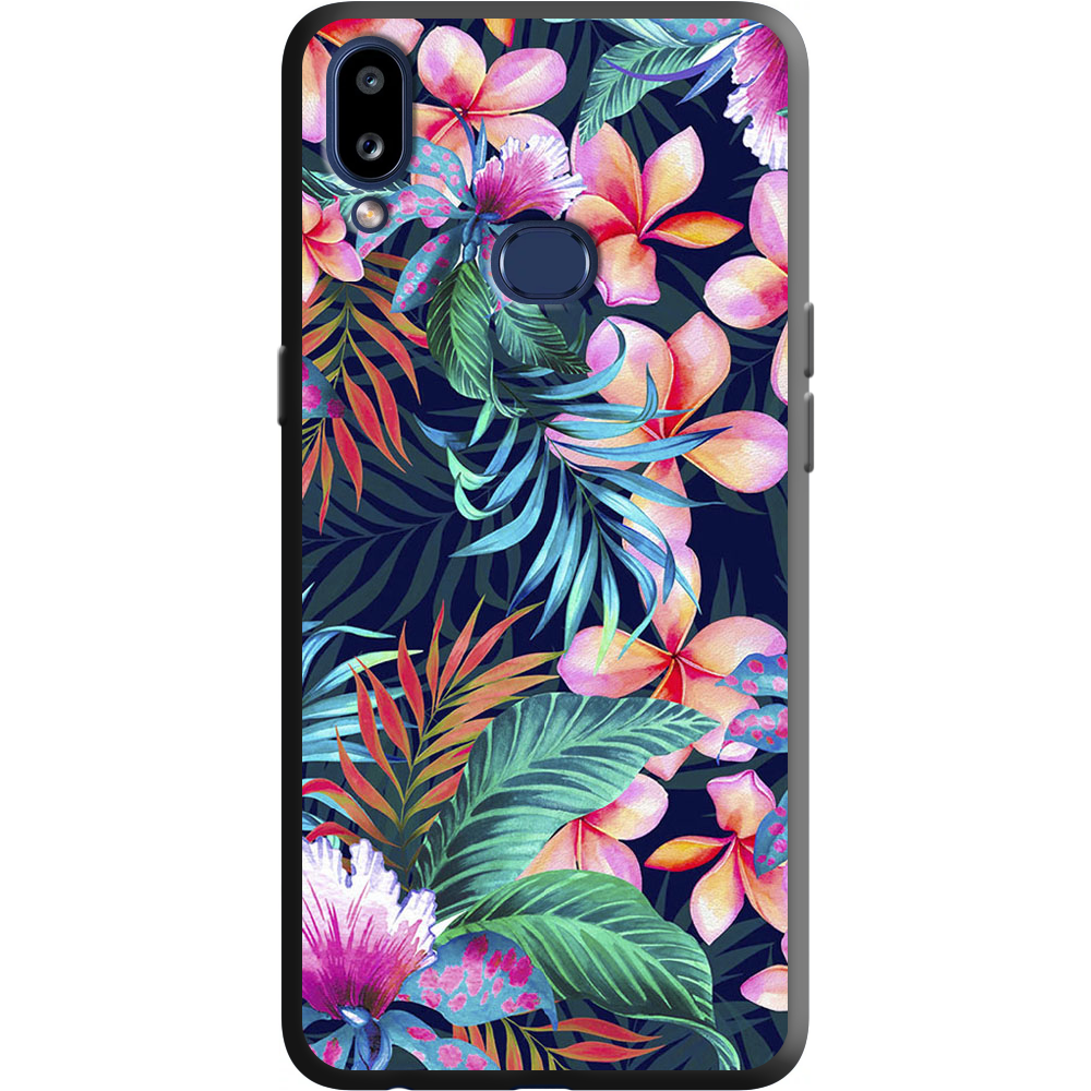 Чохол Boxface Samsung A107 Galaxy A10s flowers in the tropics Чорний силікон (37944-up1971-38151)
