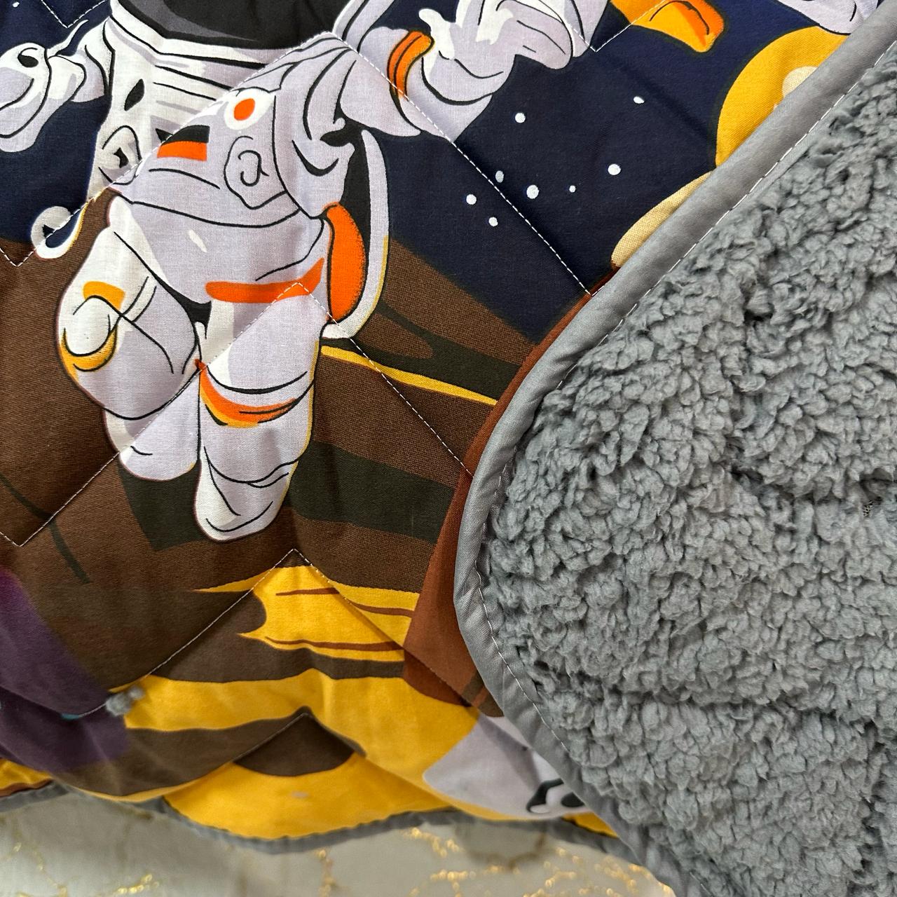 Покрывало-одеяло детское двустороннее Космос 150х210 см Синий (P-DL-4) - фото 8