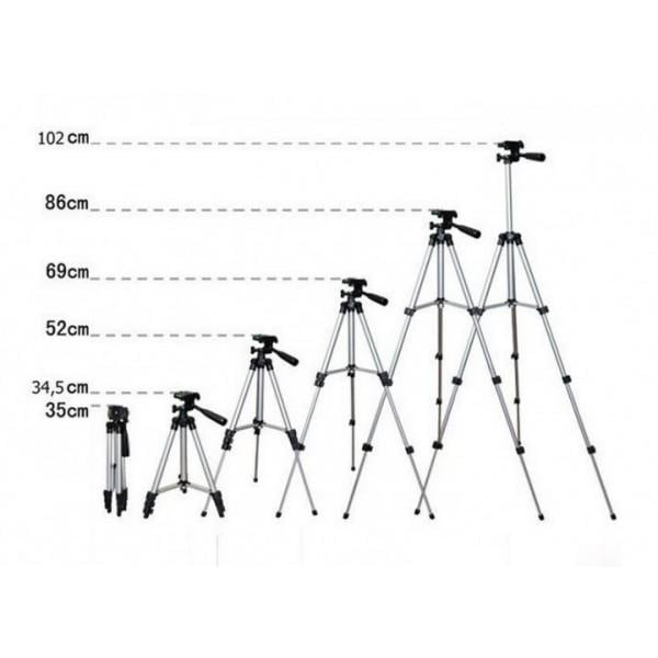 Штатив для телефона и камеры алюминиевый TRIPOD 3110 102 см - фото 3