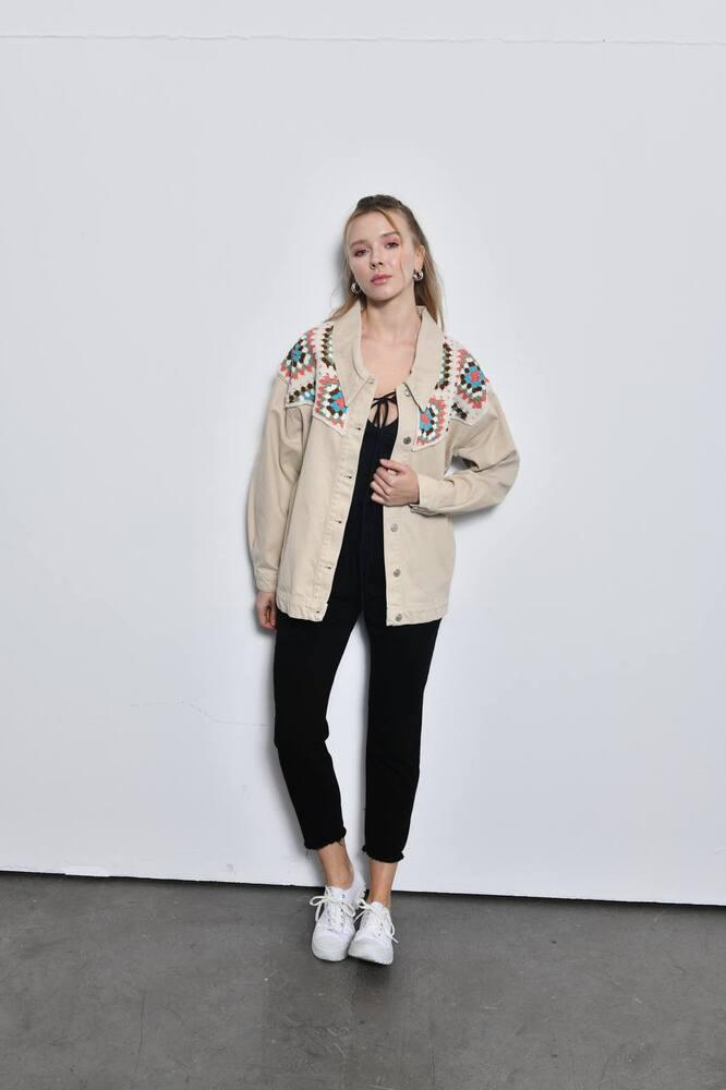 Пиджак Veto Jeans VT2369x65 женский S Бежевый (187995) - фото 3