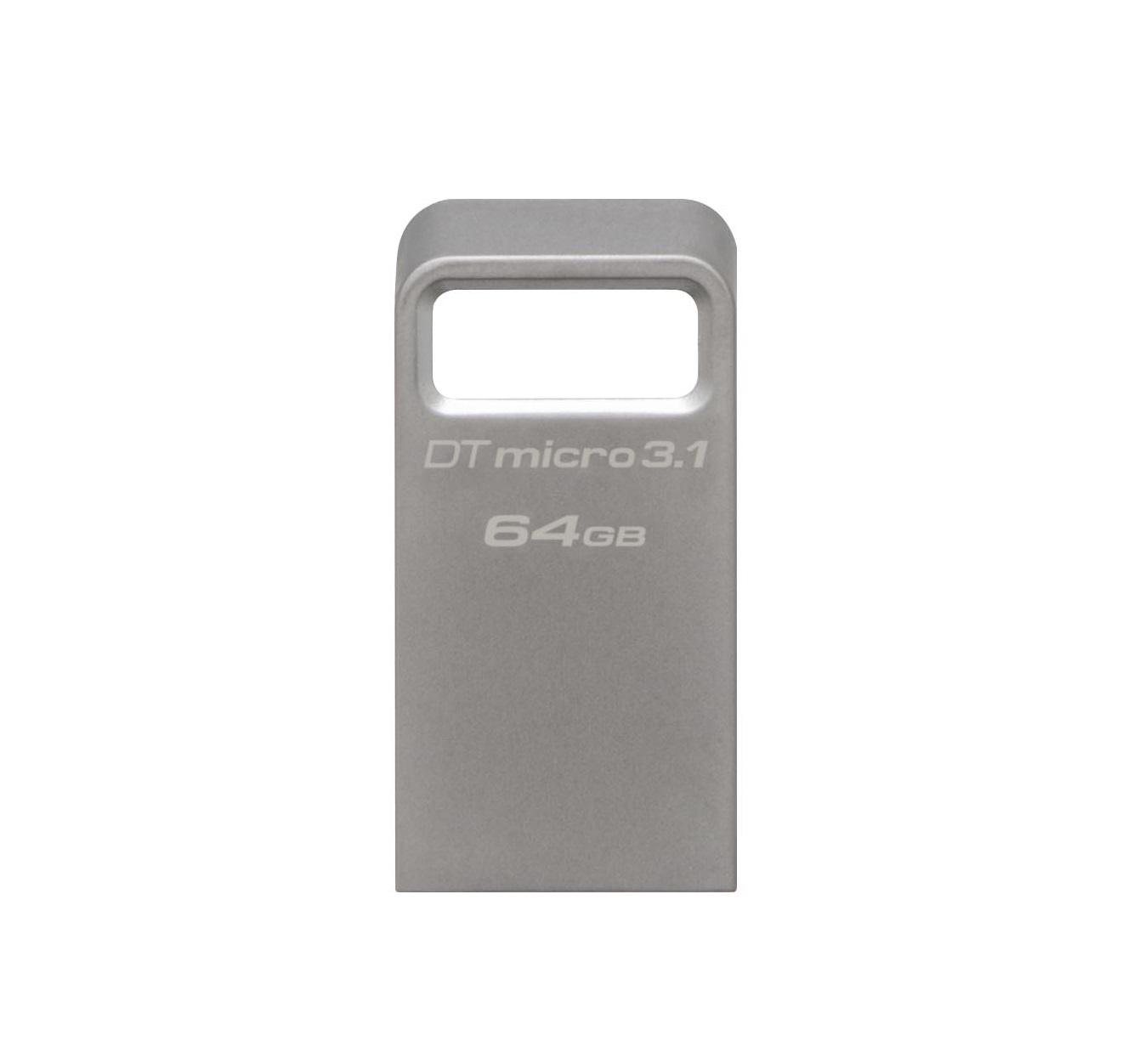 Флэш-память USB Kingston 3.2 Type-A Gen1 DT Micro R200MB/s 64 GB Metal (DTMC3G2/64GB) - фото 2