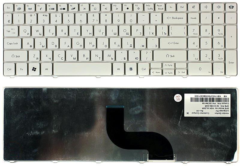 Клавиатура для ноутбука Acer Packard Bell TM81/TM82/TM86/TM87/TM89/TM94 Silver