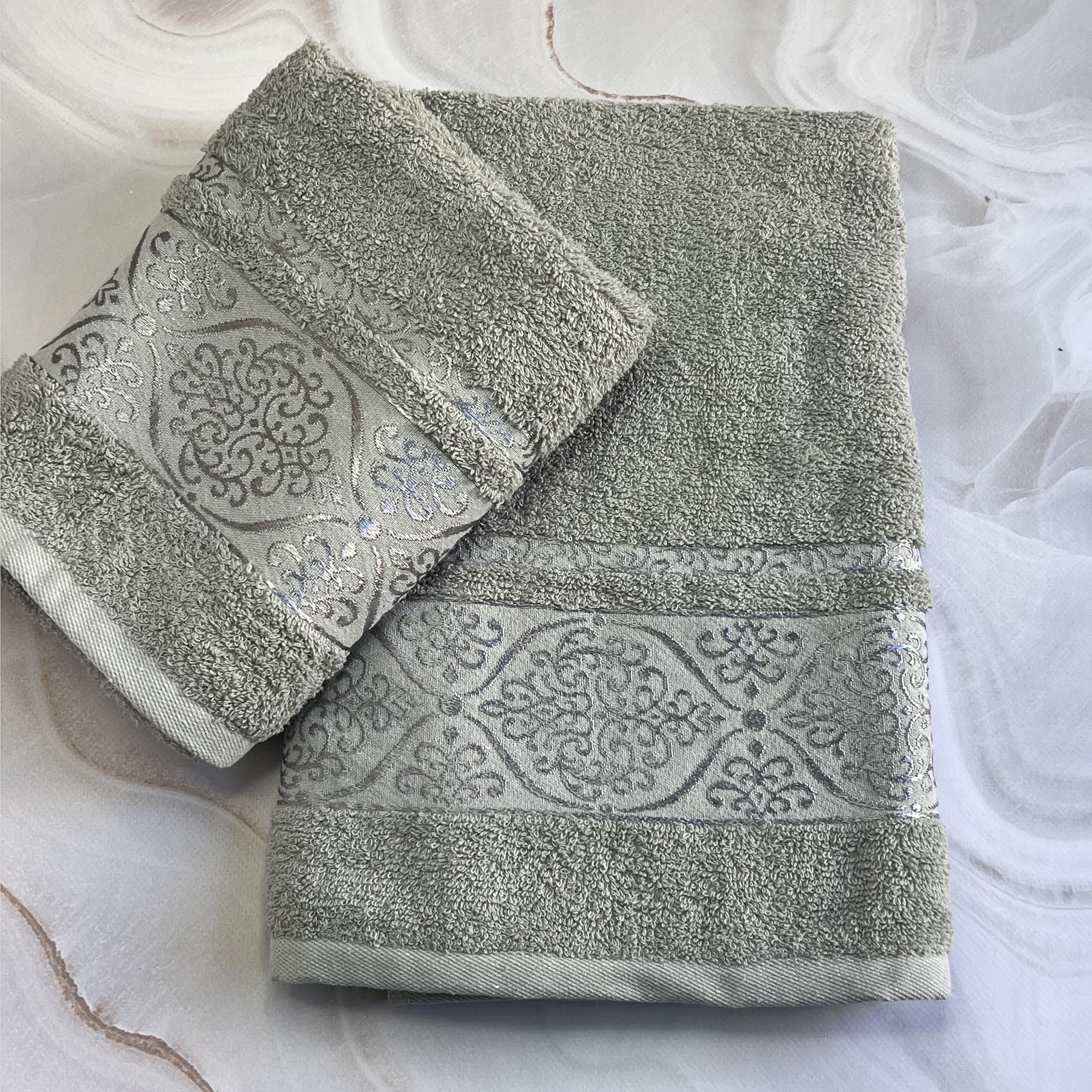 Набір рушників банне та для обличчя 70х40 см/50х90 см 2 шт. Сірий (mame2v1venz2-gri) - фото 1 Набір рушників банне та для обличчя 70х40 см/50х90 см 2 шт. Сірий (mame2v1venz2-gri) - фото 1