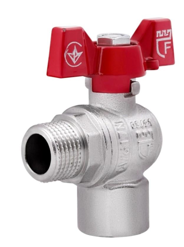 Кран шаровый Thermo Alliance Forte 1/2" ВН угловой PN40 бабочка (SF267W15)