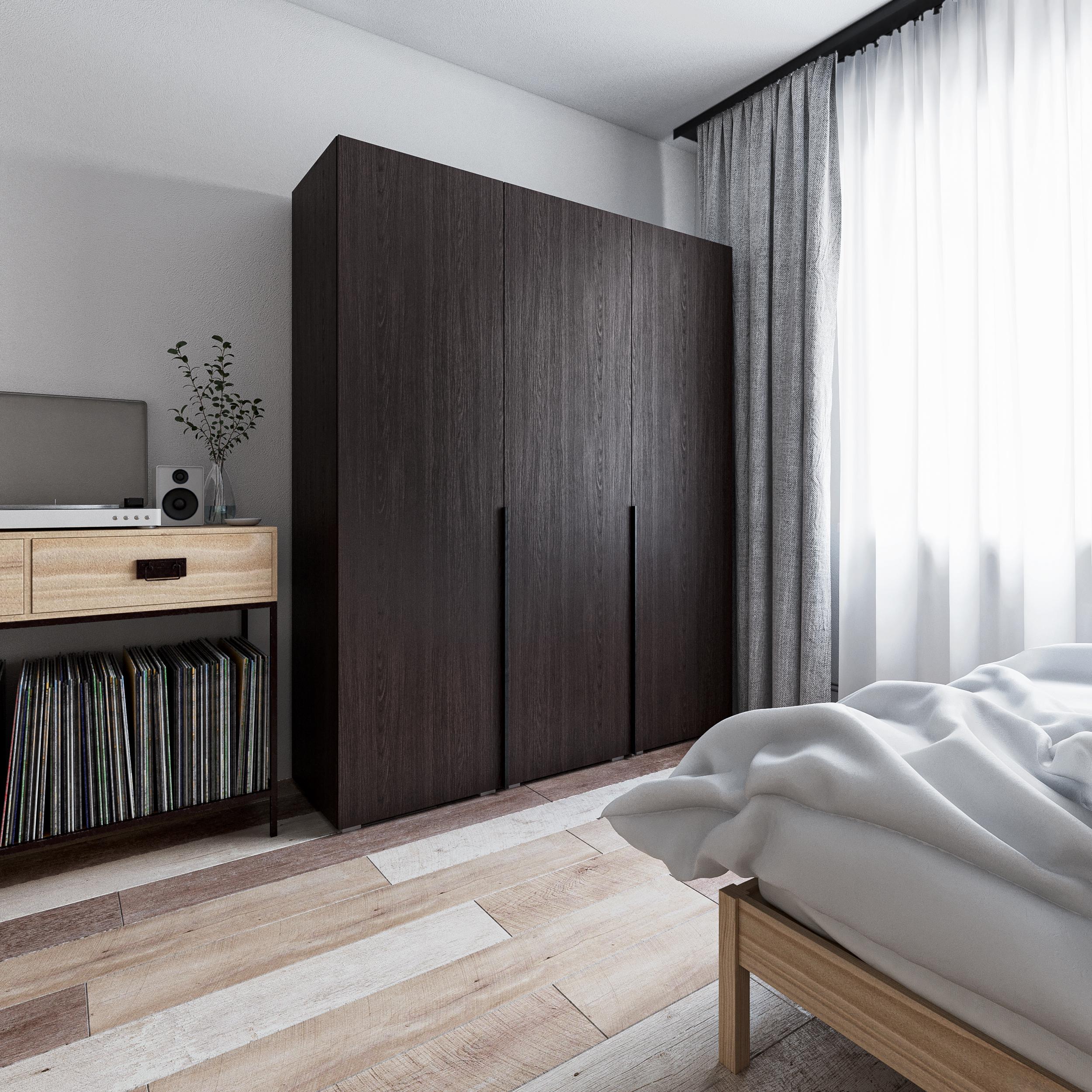 Шкаф трехдверный Moreli FS-27 2200x1800x524 мм Венге темный