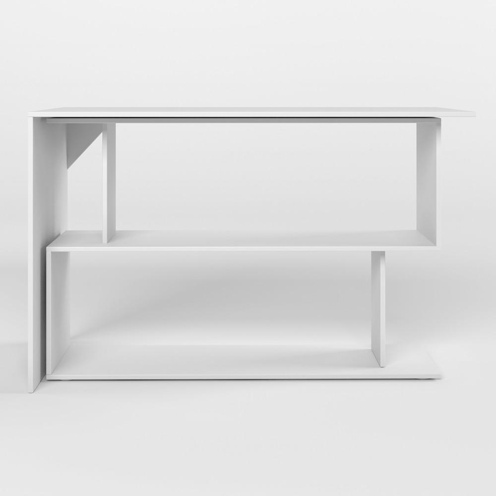 Компьютерный стол поворотный с полками М-Зон Джеко 1200 Нимфея Альба (MZN-031031) - фото 3