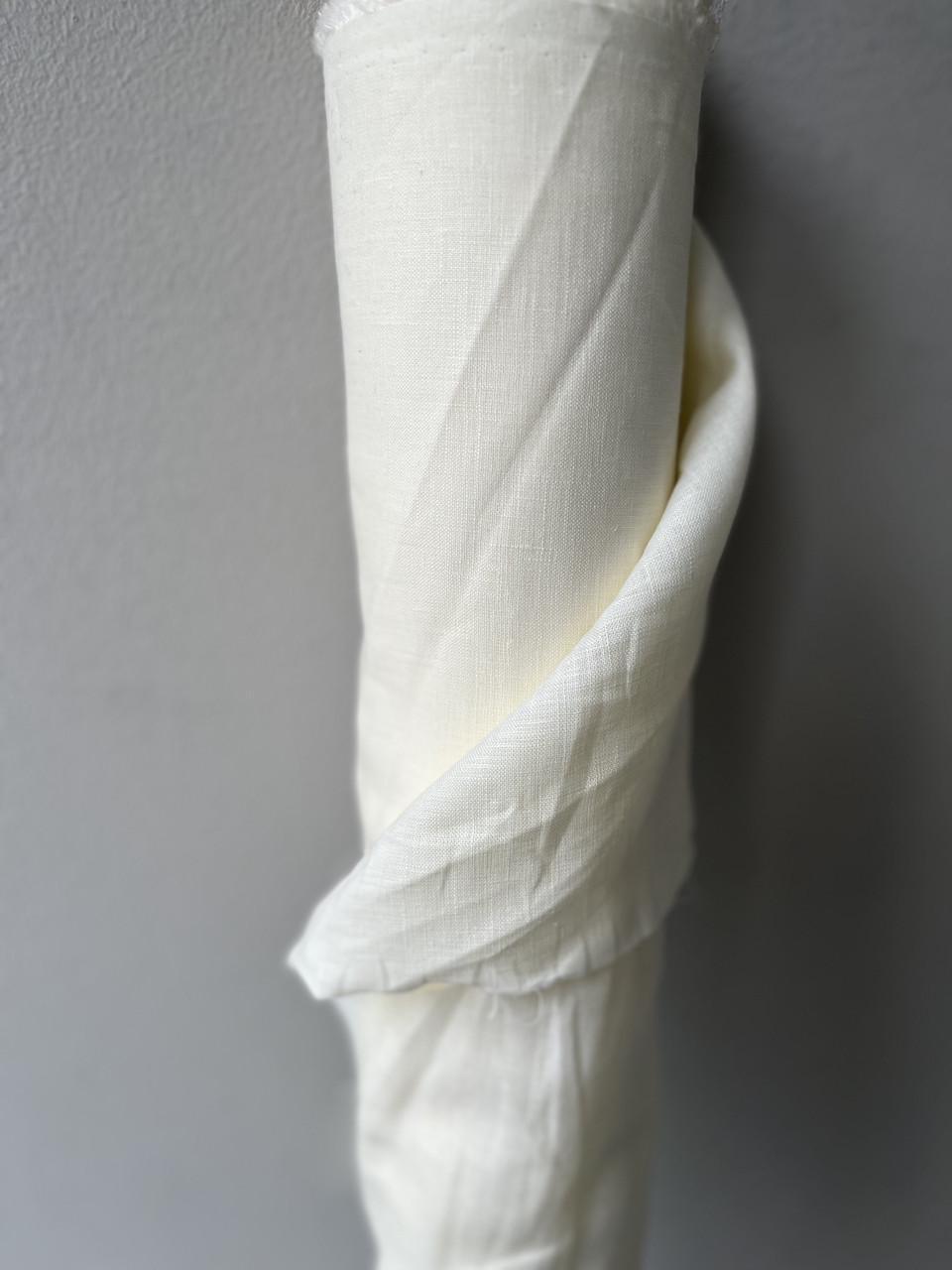 Ткань рубашечно-платьевая LINEN PLUS LINET-1403 100% лен 143 см Молочный - фото 3