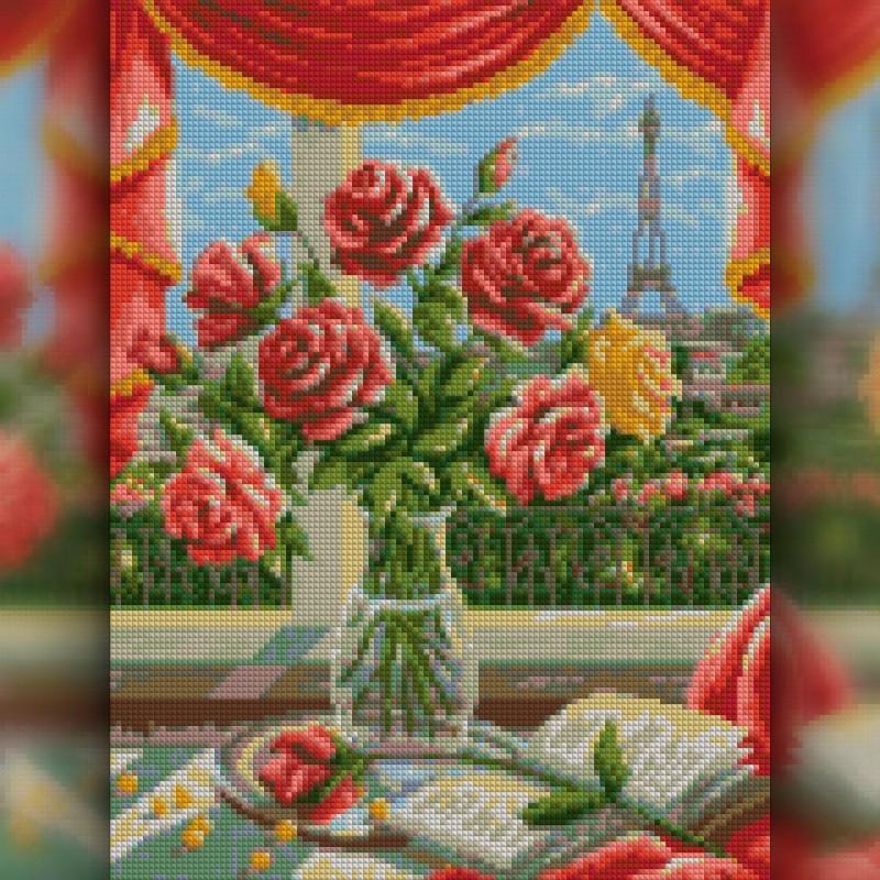 Алмазная вышивка The Wortex Diamonds Ваза с цветами 30x40 см TWD10039