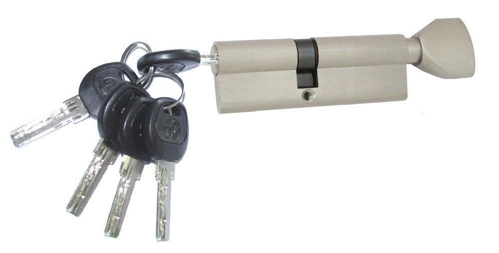 Цилиндровый механизм USK B-80 35x45 ключ/поворотник Никель
