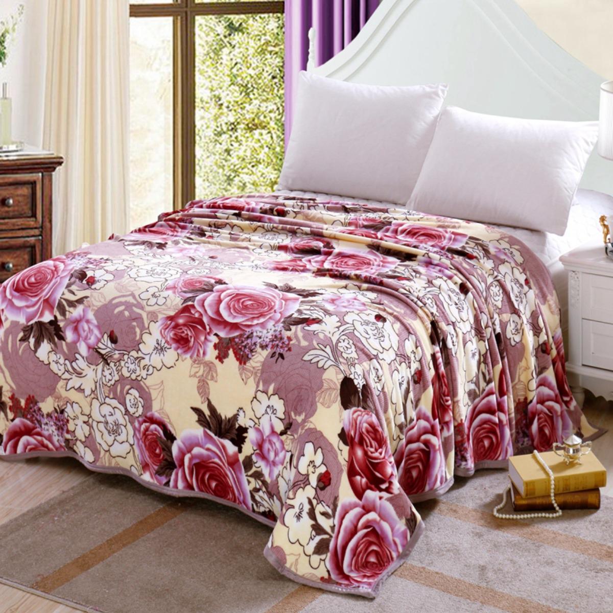 Плед Colorful Home Цветок евро 200х230 см Малиновый (36951)