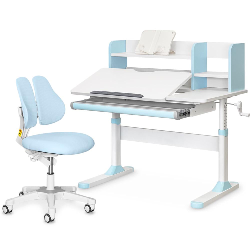 Парта детская школьная Evo-kids TH-330 Light Blue с креслом Evo-kids Mio Lite KBL TH-330 W/Z/Y-208 KBL Голубой