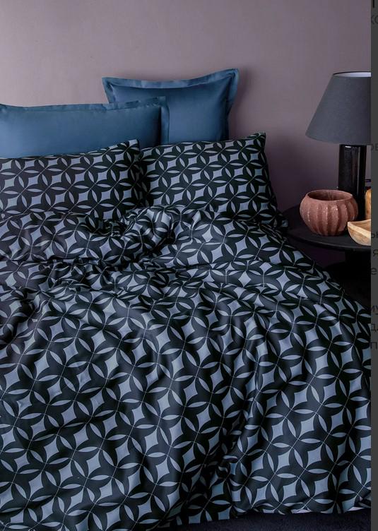 Комплект постельного белья Issimo Home Mondo blue сатин digital семейный (2000022283735)