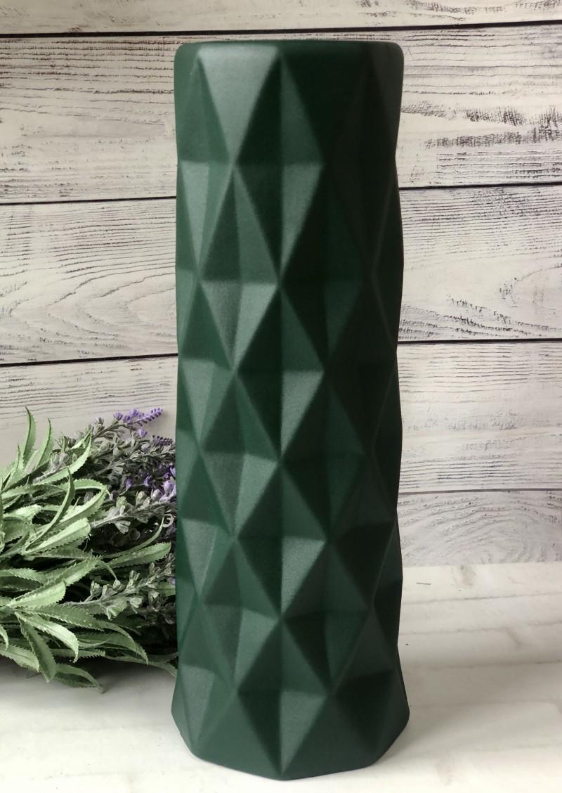 Ваза керамическая BonaDi Поли муар 41 см Green
