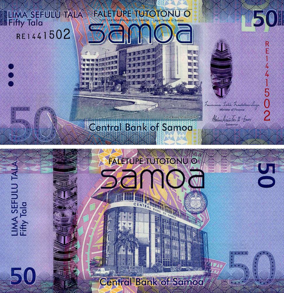 Коллекционная банкнота Самоа 50 тала 2012 UNC (P41b)