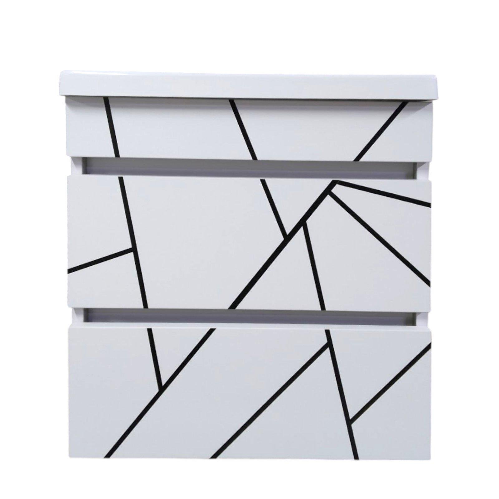 Тумба подвесная для ванной комнаты пластиковая Mikola-M Atlant Chaos 80 см White/Black (2383) - фото 6 Тумба подвесная для ванной комнаты пластиковая Mikola-M Atlant Chaos 80 см White/Black (2383) - фото 6