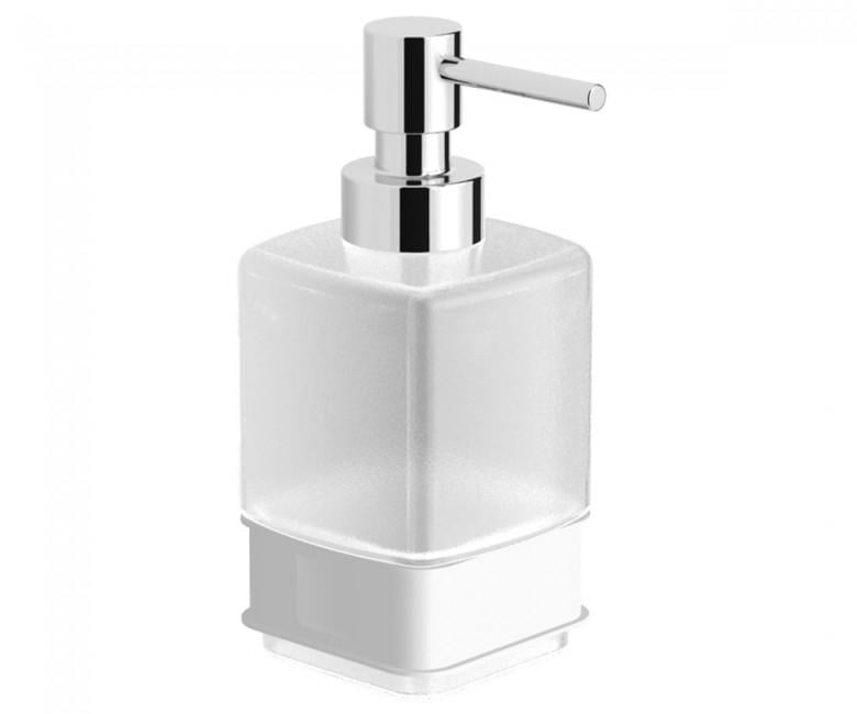 Дозатор для жидкого мыла VOLLE TEO 15-88-121 матовое стекло с мягким кольцом (52793)