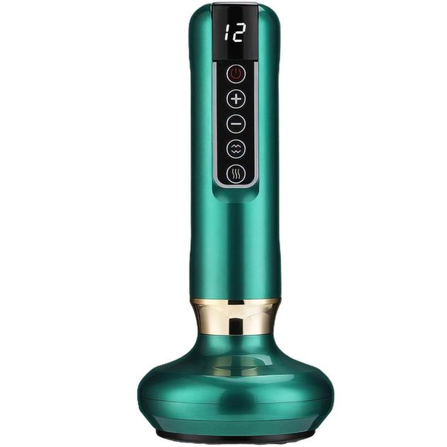 Масажер вакуумний антицелюлітний з інфрачервоним прогріванням для тіла Cupping Massager 12 режимів Зелений