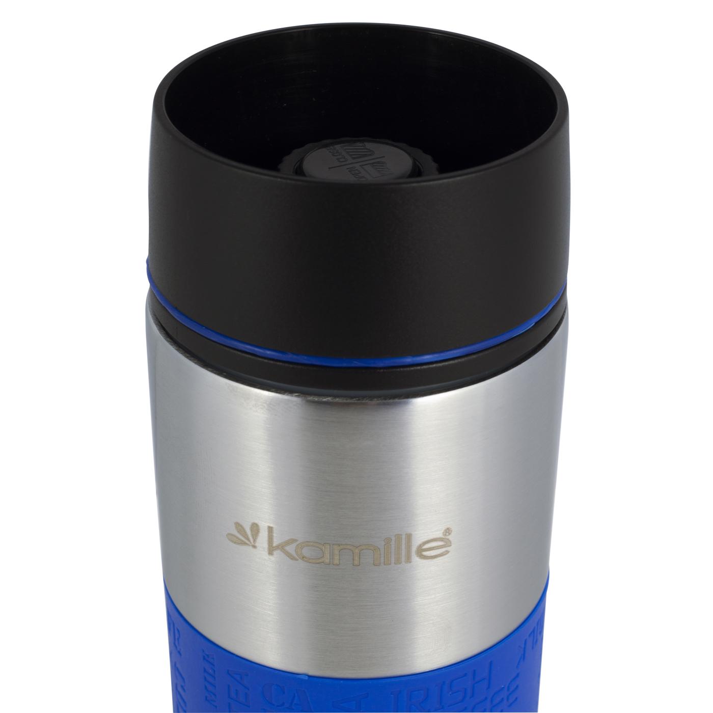 Термокружка Kamille із нержавіючої сталі з TPR-вставкою 420 мл Синій (14876280) - фото 6