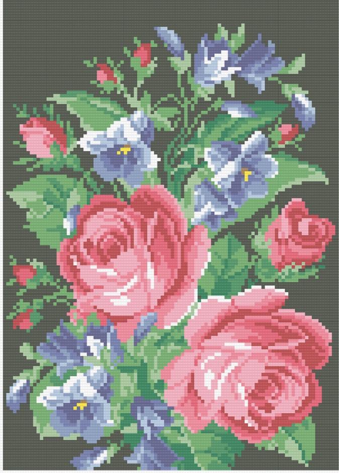 Алмазная мозаика Яркий букет 25х35 см (АМП-106)